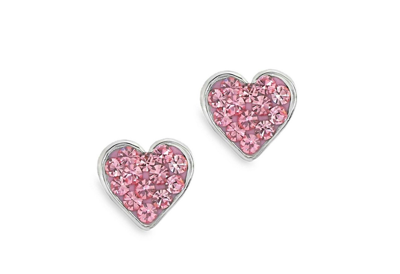 Impala Paar Ohrstecker „Little Heart“ – 925 Silber, rhodiniert, mit Preciosa Kristallen von Impala