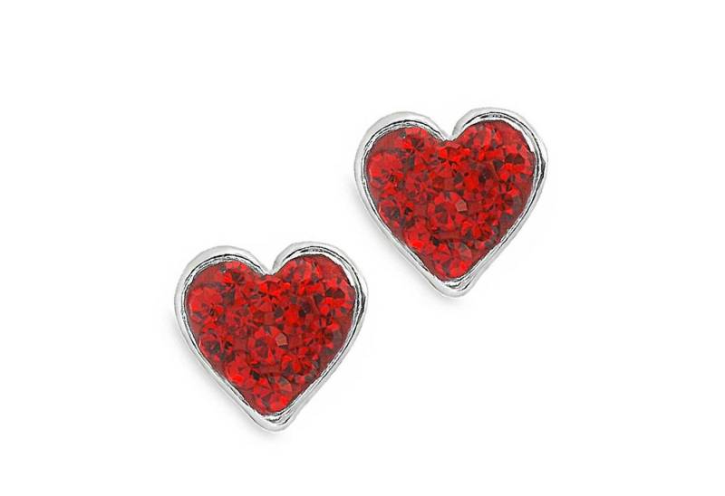 Impala Paar Ohrstecker „Little Heart“ – 925 Silber, rhodiniert, mit Preciosa Kristallen von Impala