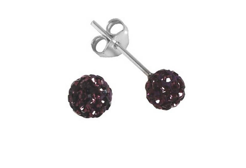 Impala Paar Ohrstecker Bonnie 5 mm mit Kristallsteinen von Preciosa, Silberschmuck für Damen mit Kristallsteinen von Impala