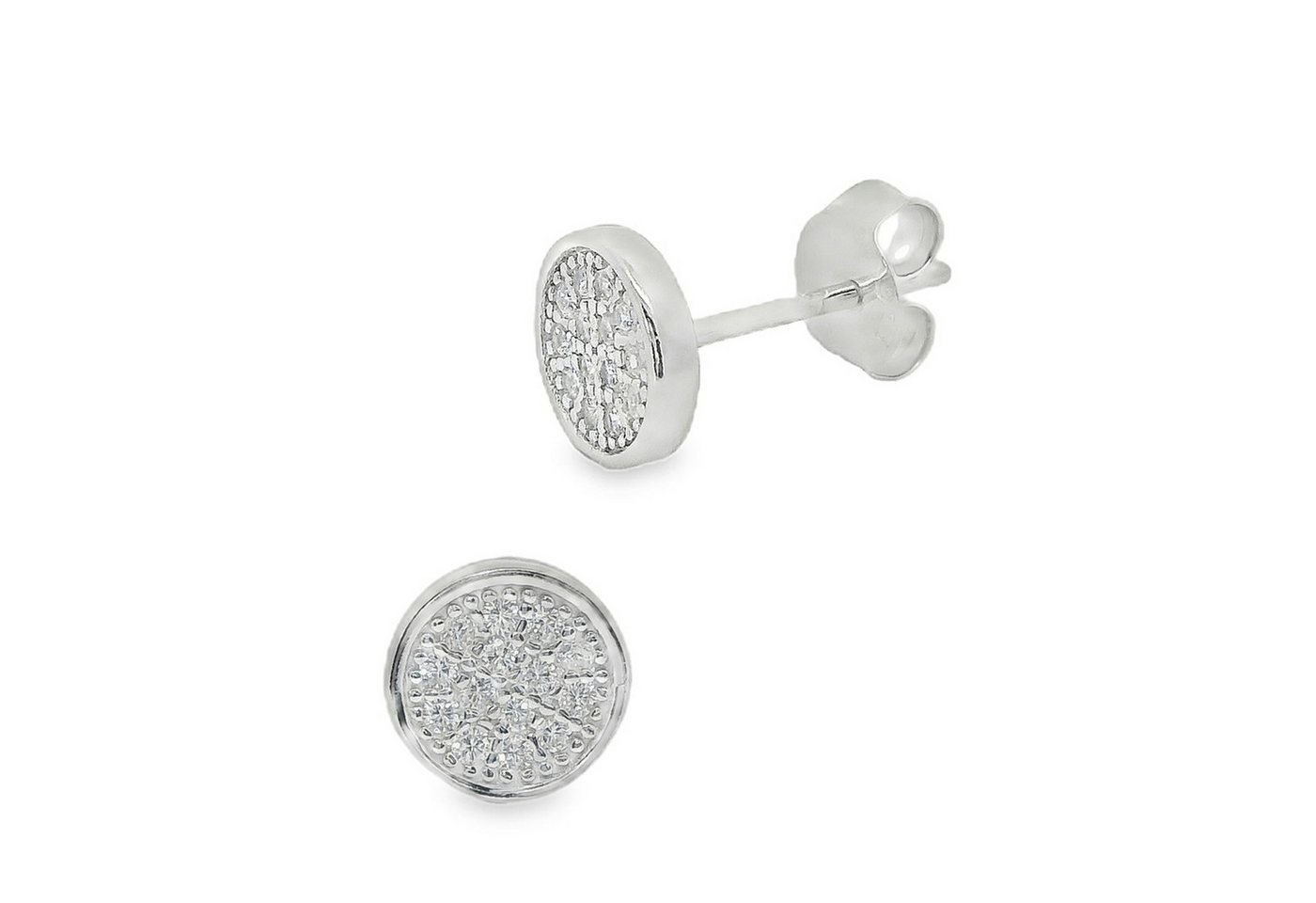 Impala Paar Ohrstecker "Mariella" aus 925 Silber rhodiniert – 7 mm, 925 Silber, Silberschmuck für Damen, mit Zirkonia von Impala