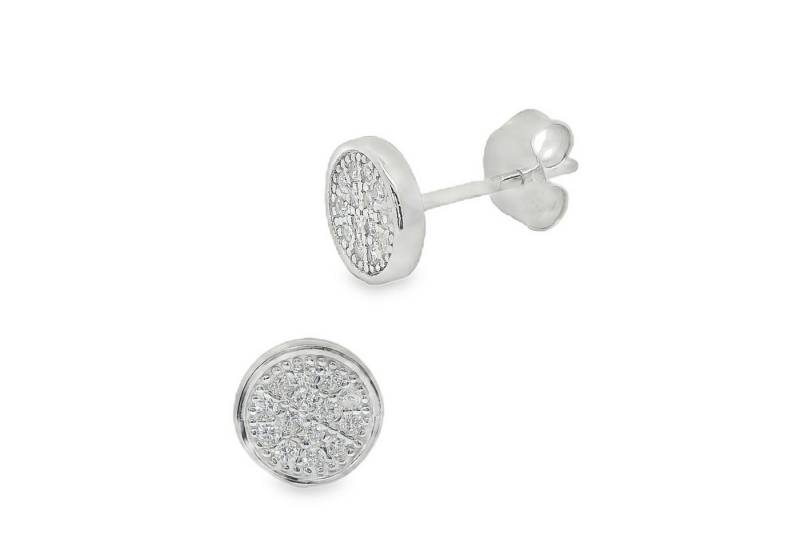 Impala Paar Ohrstecker "Mariella" aus 925 Silber rhodiniert – 7 mm, 925 Silber, Silberschmuck für Damen, mit Zirkonia von Impala