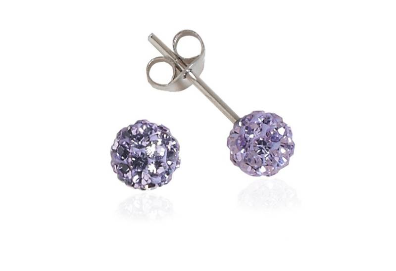 Impala Paar Ohrstecker Bonnie 5 mm mit Kristallsteinen von Preciosa, Silberschmuck für Damen mit Kristallsteinen von Impala