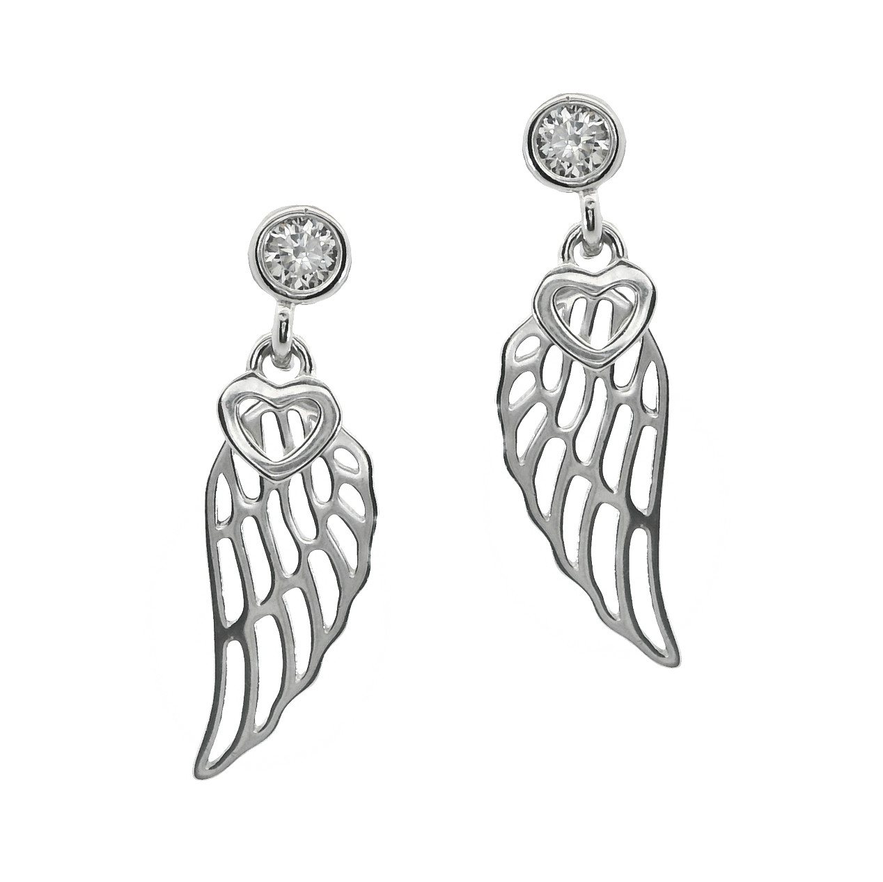 Impala Paar Ohrstecker Wing Ohrstecker Flügel aus 925 Silber, 925 Sterling Silber rhodiniert, Schmuck für Mädchen und Frauen von Impala