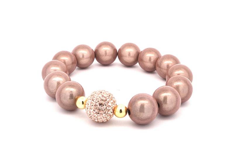 Impala Perlenarmband Glanzvolles 14-mm Perlenarmband mit funkelnder Shamballa-Perle von Impala