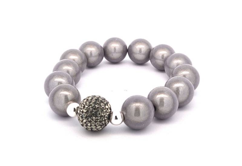 Impala Perlenarmband Glanzvolles 14-mm Perlenarmband mit funkelnder Shamballa-Perle von Impala