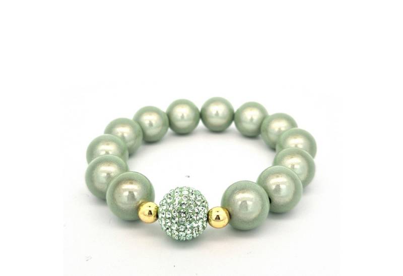 Impala Perlenarmband Glanzvolles 14-mm Perlenarmband mit funkelnder Shamballa-Perle von Impala