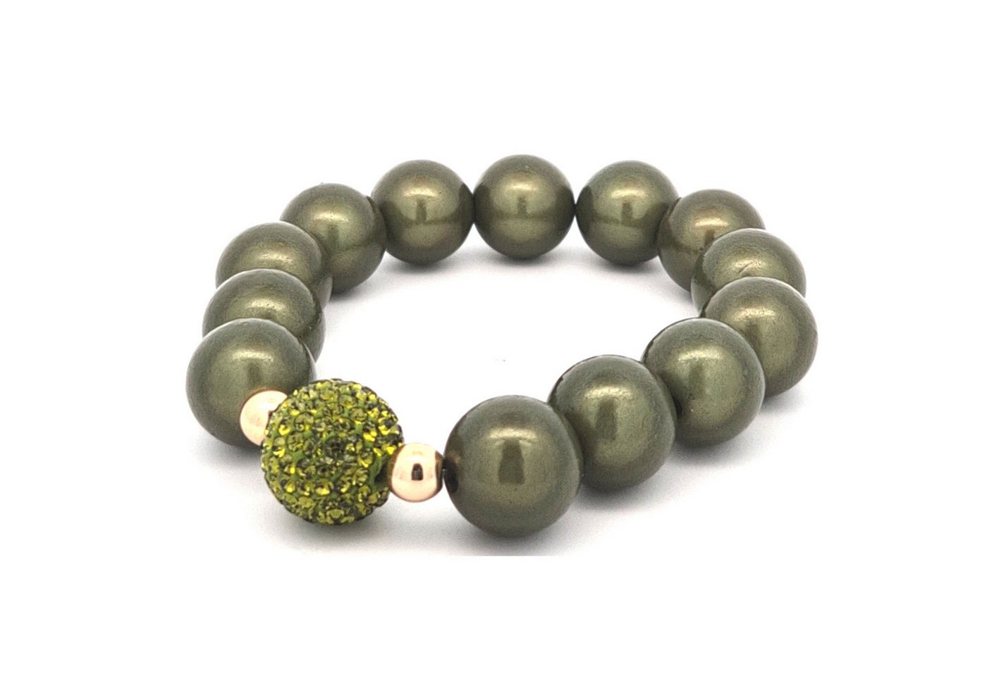 Impala Perlenarmband Glanzvolles 14-mm Perlenarmband mit funkelnder Shamballa-Perle von Impala