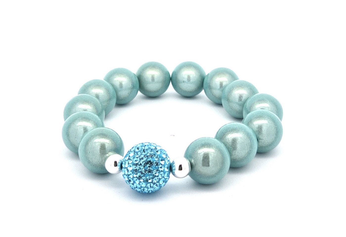 Impala Perlenarmband Glanzvolles 14-mm Perlenarmband mit funkelnder Shamballa-Perle von Impala