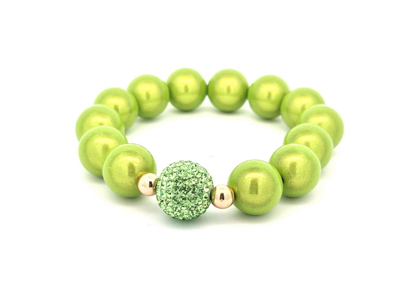 Impala Perlenarmband Glanzvolles 14-mm Perlenarmband mit funkelnder Shamballa-Perle von Impala