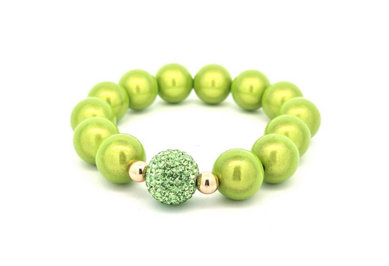 Impala Perlenarmband Glanzvolles 14-mm Perlenarmband mit funkelnder Shamballa-Perle von Impala