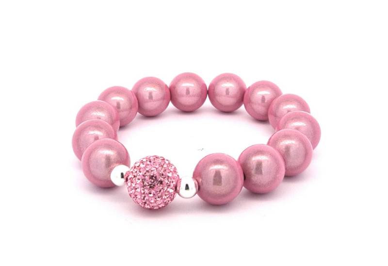 Impala Perlenarmband Glanzvolles 14-mm Perlenarmband mit funkelnder Shamballa-Perle von Impala