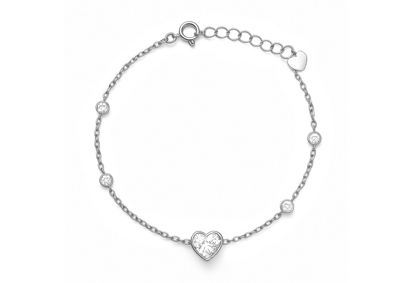 Impala Silberarmband Amora Spark aus 925 Silber mit Herz & Zirkonia von Impala