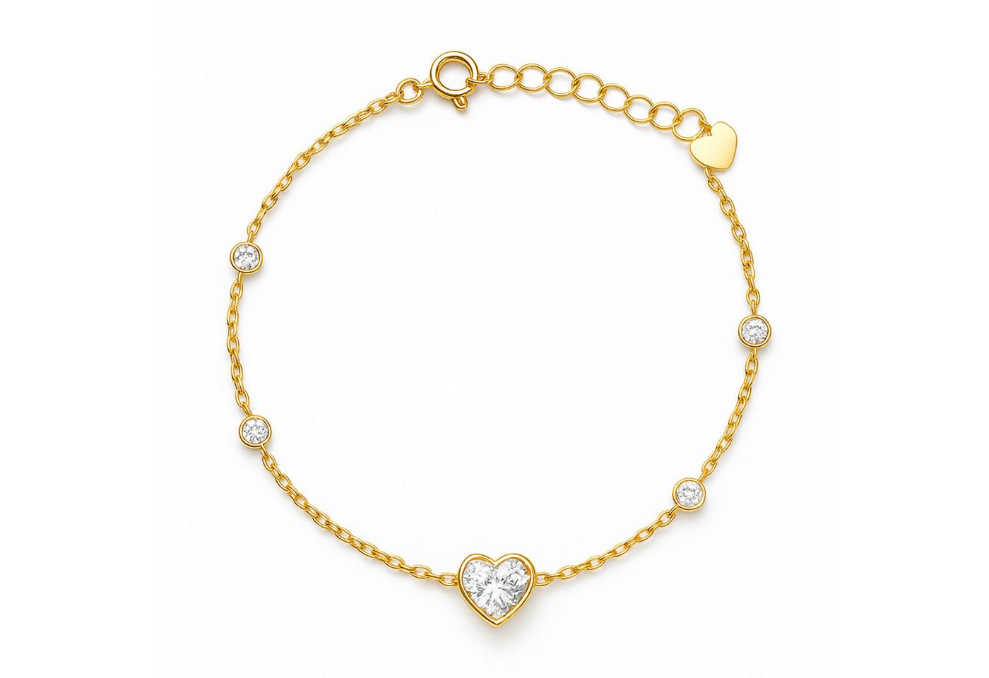 Impala Silberarmband Vergoldetes Armband Amora mit Herz & Zirkonia von Impala