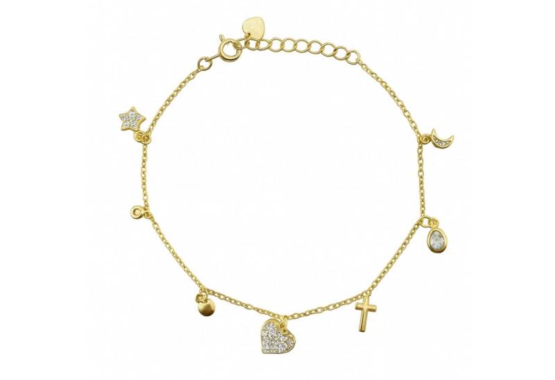 Impala Silberarmband Vergoldetes Armband Rasha mit Symbolanhängern von Impala