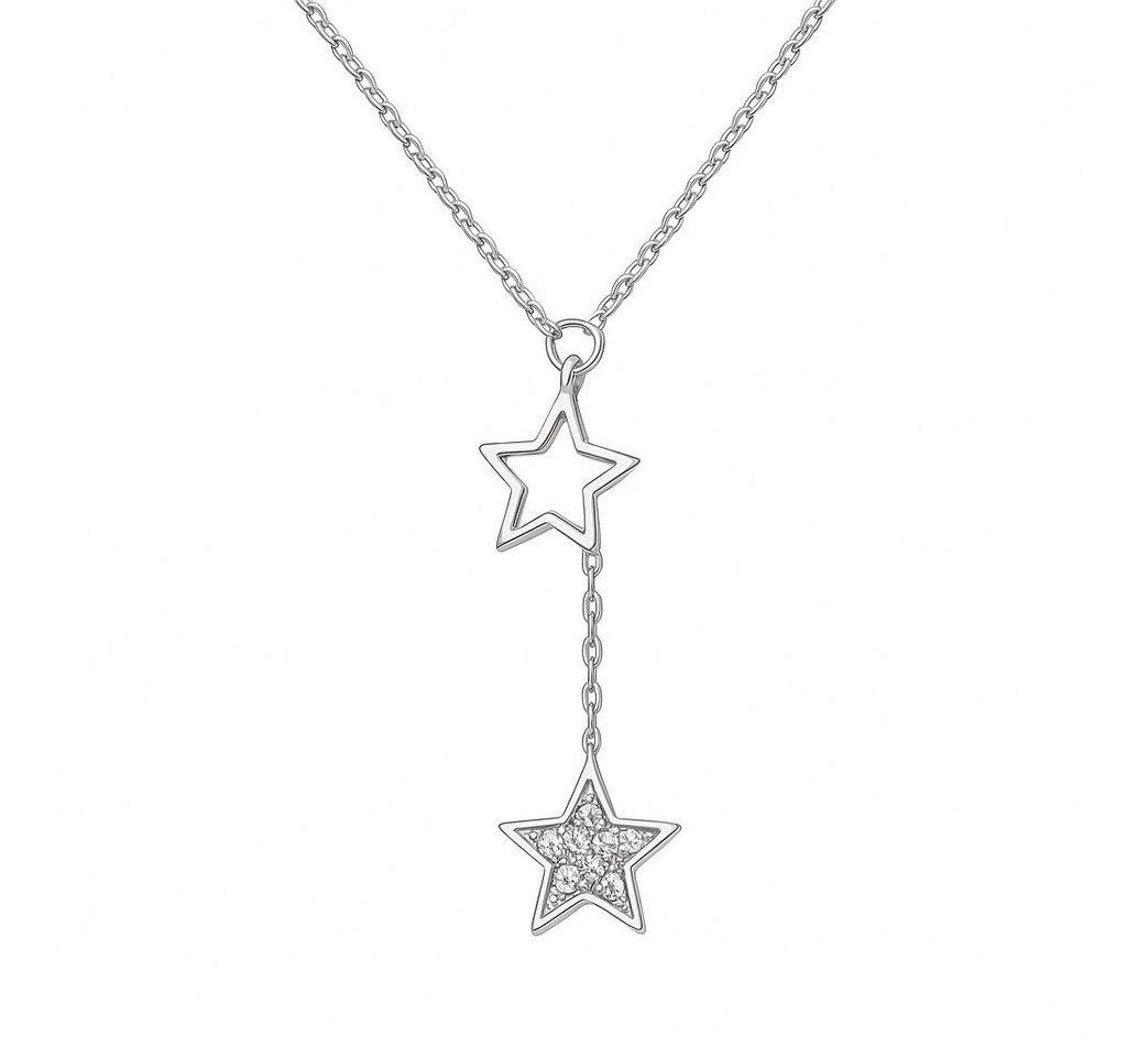 Impala Y-Kette Damen Halskette Stern 925 Silber vergoldet oder rhodiniert, Zirkonia von Impala