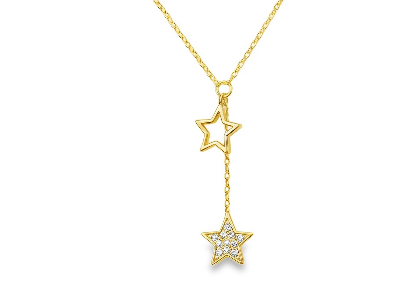 Impala Y-Kette Damen Halskette Stern 925 Silber vergoldet oder rhodiniert, Zirkonia von Impala