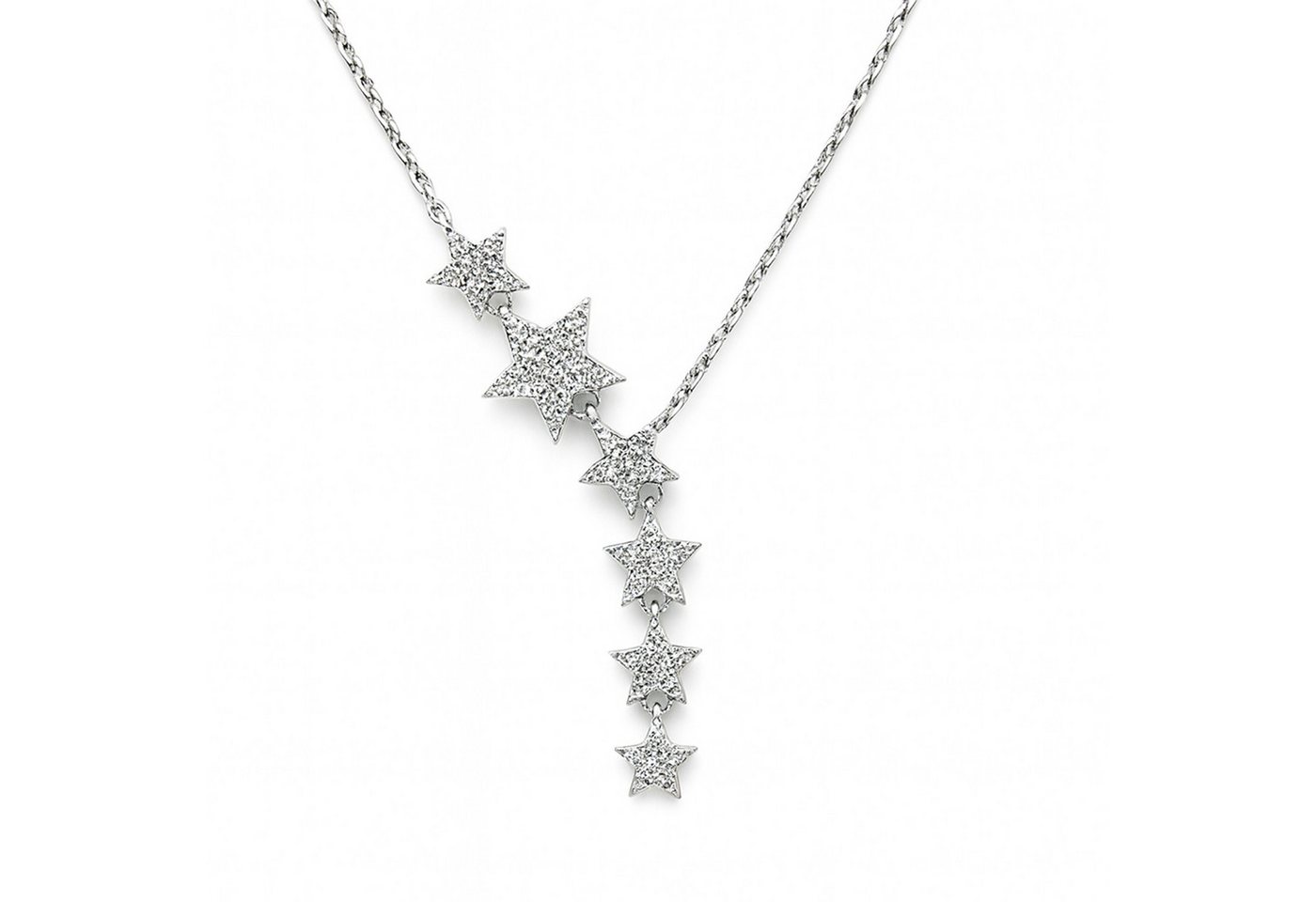 Impala Y-Kette Sternenhalskette 925 Silber rhodiniert mit Zirkonia – 42+3 cm von Impala