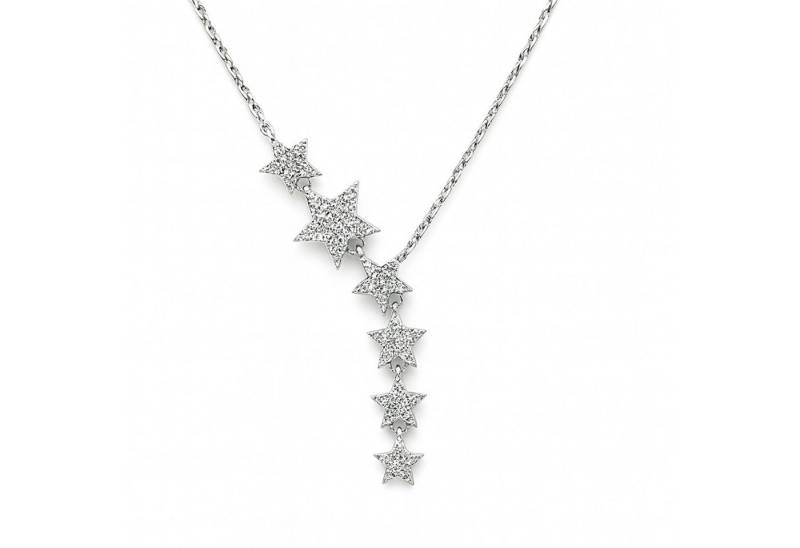 Impala Y-Kette Sternenhalskette 925 Silber rhodiniert mit Zirkonia – 42+3 cm von Impala