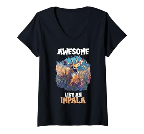 Damen Impalas Awesome Like an Impala. T-Shirt mit V-Ausschnitt von Impalas Impala Tier Shop