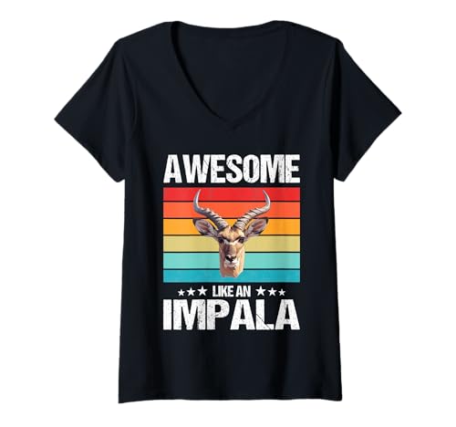 Damen Impalas Awesome Like an Impala. T-Shirt mit V-Ausschnitt Damen Impalas Awesome Like an Impala. T-Shirt mit V-Ausschnitt von Impalas Impala Tier Shop