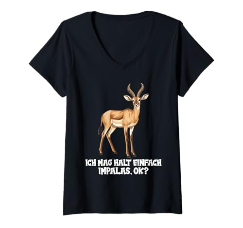 Damen Impalas Impala T-Shirt mit V-Ausschnitt Damen Impalas Impala T-Shirt mit V-Ausschnitt von Impalas Impala Tier Shop