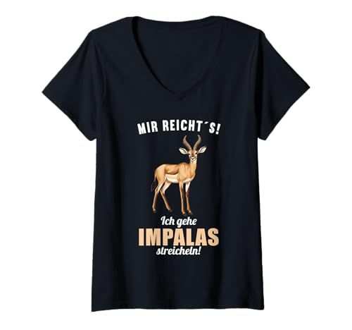 Damen Impalas Impala T-Shirt mit V-Ausschnitt von Impalas Impala Tier Shop