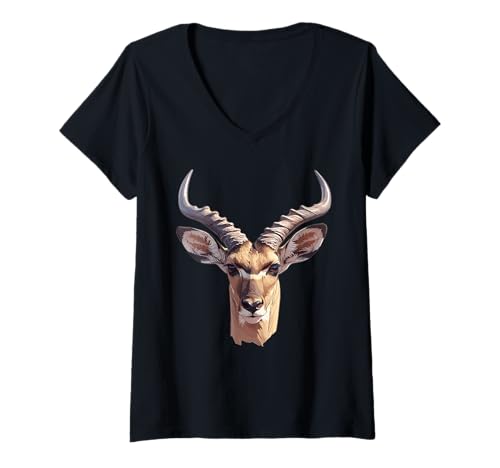 Damen Impalas Impala T-Shirt mit V-Ausschnitt Damen Impalas Impala T-Shirt mit V-Ausschnitt von Impalas Impala Tier Shop