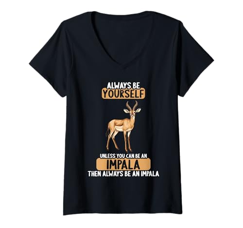 Damen Impalas Impala T-Shirt mit V-Ausschnitt von Impalas Impala Tier Shop