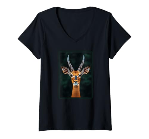 Damen Impalas Impala T-Shirt mit V-Ausschnitt von Impalas Impala Tier Shop