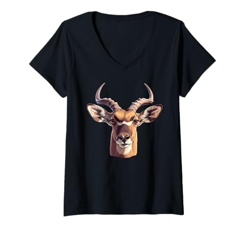 Damen Impalas Impala T-Shirt mit V-Ausschnitt Damen Impalas Impala T-Shirt mit V-Ausschnitt von Impalas Impala Tier Shop