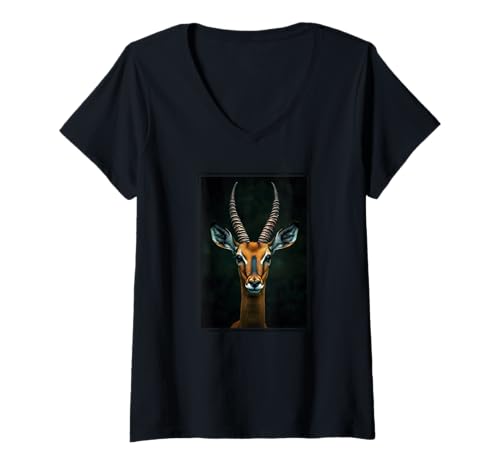 Damen Impalas Impala T-Shirt mit V-Ausschnitt Damen Impalas Impala T-Shirt mit V-Ausschnitt von Impalas Impala Tier Shop