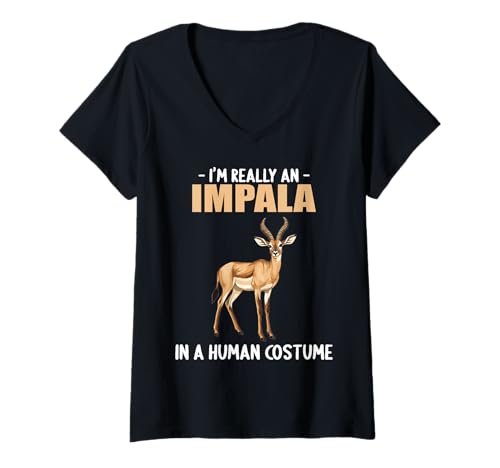 Damen Impalas Impala T-Shirt mit V-Ausschnitt Damen Impalas Impala T-Shirt mit V-Ausschnitt von Impalas Impala Tier Shop
