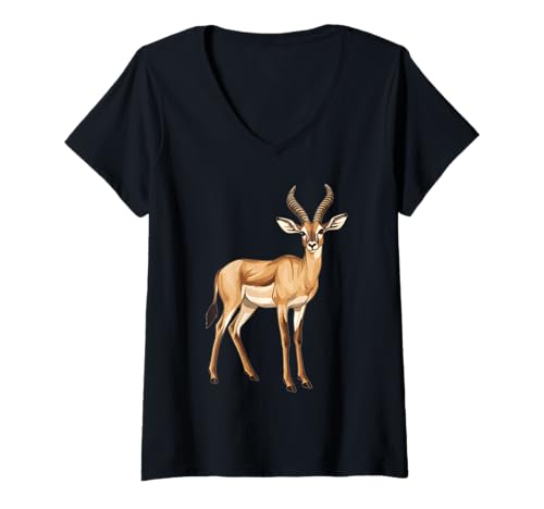 Damen Impalas Impala T-Shirt mit V-Ausschnitt von Impalas Impala Tier Shop