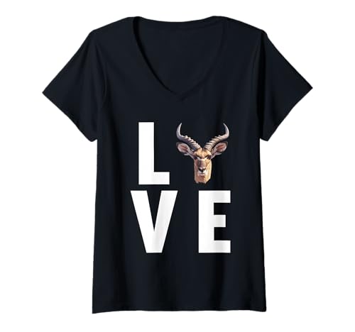 Damen Impalas Impala T-Shirt mit V-Ausschnitt von Impalas Impala Tier Shop