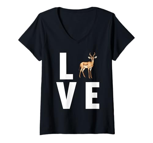 Damen Impalas Impala T-Shirt mit V-Ausschnitt Damen Impalas Impala T-Shirt mit V-Ausschnitt von Impalas Impala Tier Shop