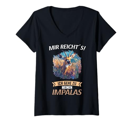 Damen Mir reicht´s! Ich gehe zu Meinen Impalas Impala T-Shirt mit V-Ausschnitt Damen Mir reicht´s! Ich gehe zu Meinen Impalas Impala T-Shirt mit V-Ausschnitt von Impalas Impala Tier Shop