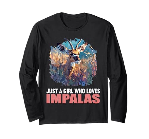 Just a Girl who Loves Impalas Impala Langarmshirt Just a Girl who Loves Impalas Impala Langarmshirt von Impalas Impala Tier Shop