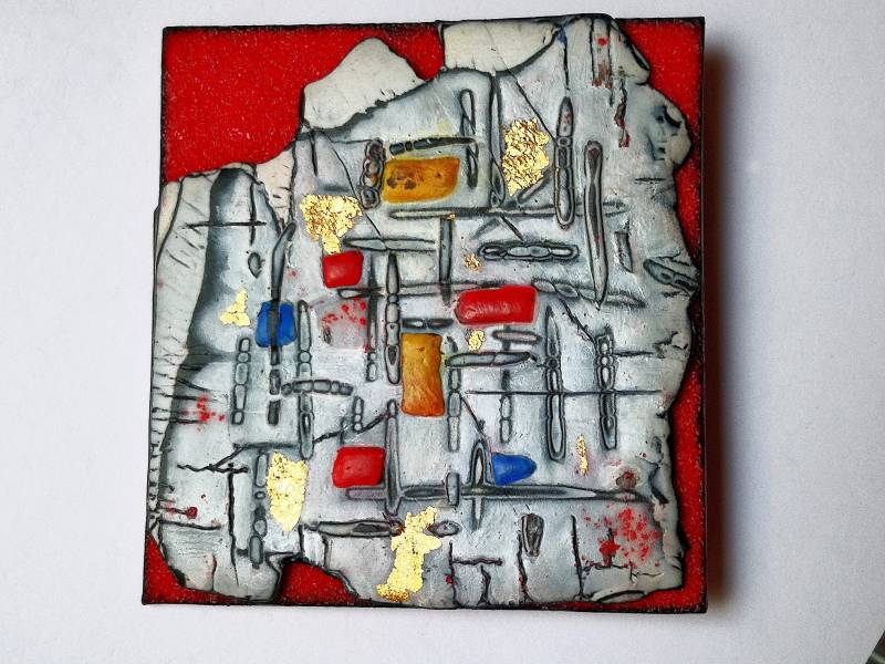 Anhänger Und Brosche, "Metropolis", Fimo, Einzigartig, Handgefertigt, Originelles Design von ImpastArte