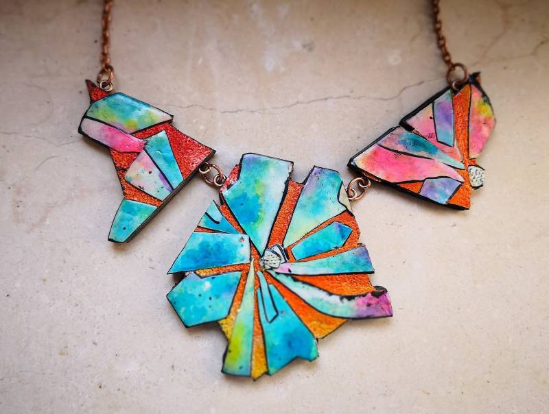 Halskette Aus Polymerton, „Sommerblumen", Einzelstück, Handgefertigt, Originelles Design Halskette Aus Polymerton, „Sommerblumen", Einzelstück, Handgefertigt, Originelles Design von ImpastArte