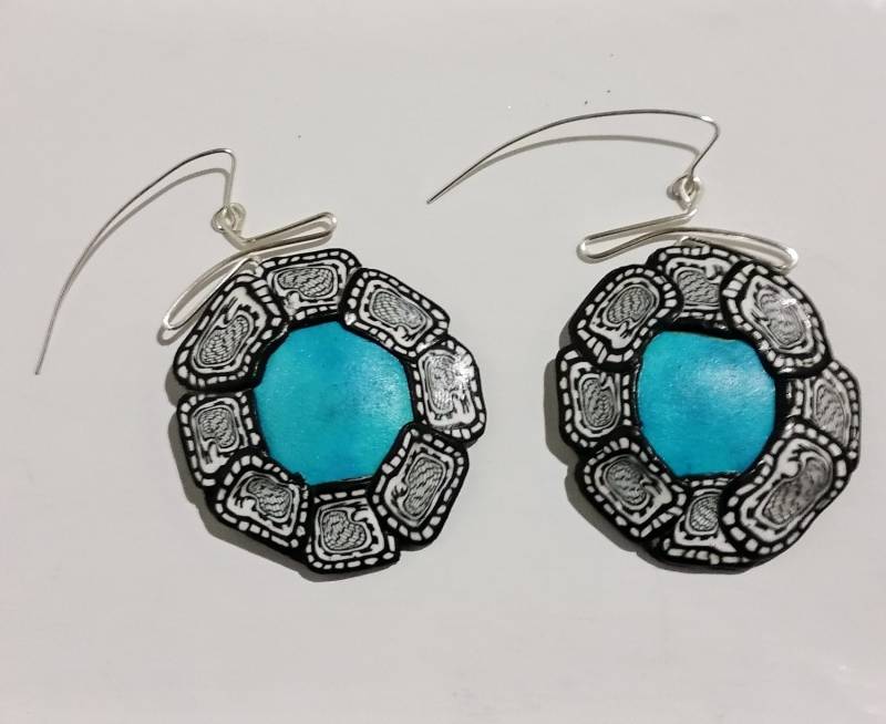 Ovale Ohrringe, Polymer Clay, Einzelstück, Handgefertigt, Originelles Design Ovale Ohrringe, Polymer Clay, Einzelstück, Handgefertigt, Originelles Design von ImpastArte