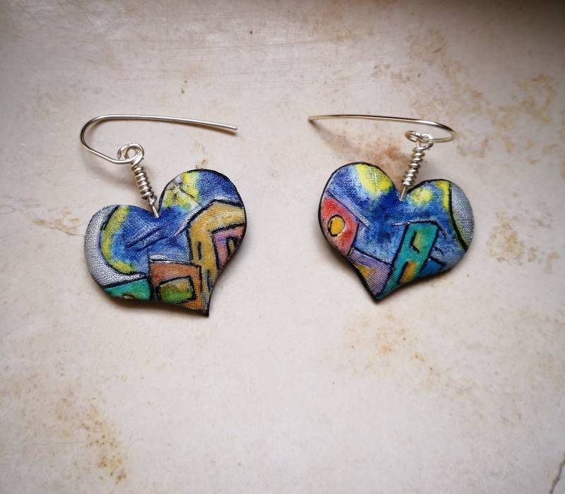 Polymer Clay Ohrringe, "Notturno...", Unikat, Handgefertigt, Originaldesign Polymer Clay Ohrringe, "Notturno...", Unikat, Handgefertigt, Originaldesign von ImpastArte