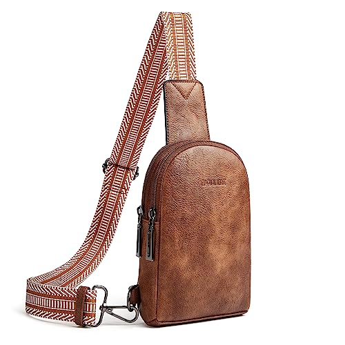 Imperial HORSE Kleine Crossbody-Taschen für Damen, Schultertasche für Damen, Crossbody, Bauchtaschen, Gürtel, Brusttasche, Hüfttaschen für Damen und Herren, zum Einkaufen und Reisen, 1-1 Braun von Imperial HORSE