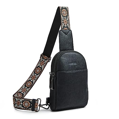 Imperial HORSE Kleine Crossbody-Taschen für Damen, Schultertasche für Damen, Crossbody, Bauchtaschen, Gürtel, Brusttasche, Hüfttaschen für Damen und Herren, zum Einkaufen und Reisen, 2-2 Schwarz von Imperial HORSE