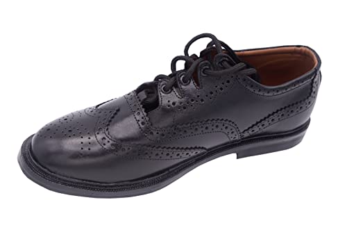 Herren-Schuhe aus Leder, Ghillie-Brogues, schottische Brogues oder Kilt-Schuhe, elegant, formell, bequeme Passform, Hochzeits-Schnürschuhe, Schwarz , 39 1/3 EU von Imperial Kilt Products