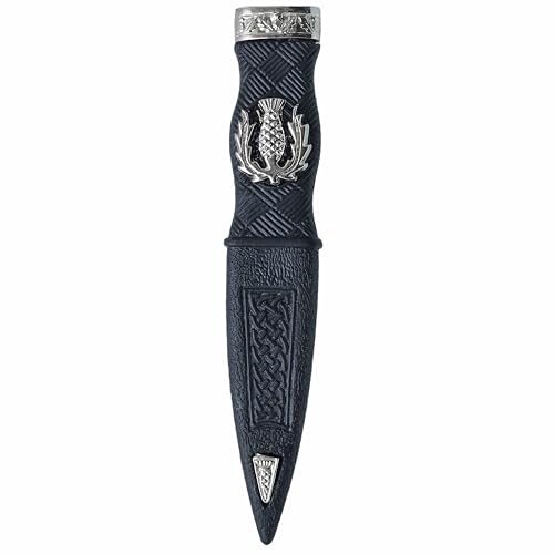 Imperial Kilt Products Dummy Sgian Dubh - Scottish Dubh, Black Bladeless Sgian Dubh mit Distelabzeichen, antikes Finish, traditionelles Highland-Kleid & Kostümzubehör, 19cm Length ,3cm Width von Imperial Kilt Products