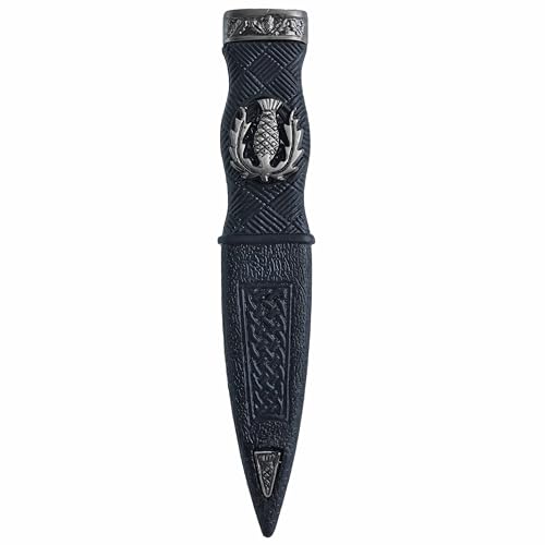 Imperial Kilt Products Dummy Sgian Dubh - Scottish Dubh, Black Bladeless Sgian Dubh mit Distelabzeichen, antikes Finish, traditionelles Highland-Kleid & Kostümzubehör, 19cm Length ,3cm Width von Imperial Kilt Products