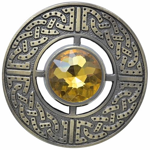 Imperial Kilt Products - Herren-Brosche mit schottischem Kilt Fly Plaid 7,6 cm - Kilt-Brosche für Damen und Herren - Tartan-Kilt-Brosche für Männer und Frauen mit keltischem Knoten - Distel-Brosche von Imperial Kilt Products