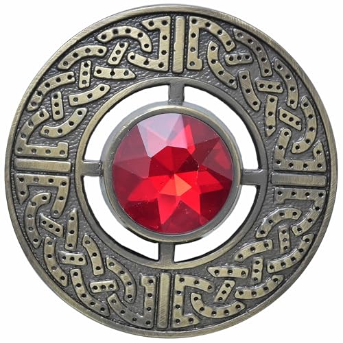 Imperial Kilt Products - Herren-Brosche mit schottischem Kilt Fly Plaid 7,6 cm - Kilt-Brosche für Damen und Herren - Tartan-Kilt-Brosche für Männer und Frauen mit keltischem Knoten - Distel-Brosche von Imperial Kilt Products