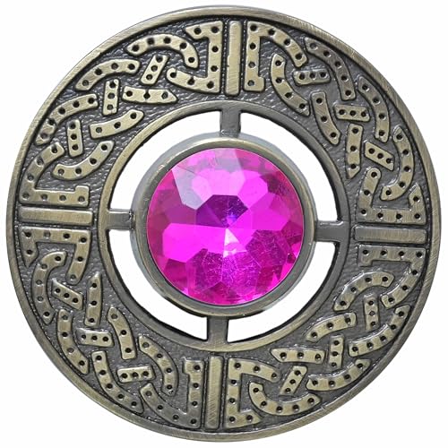 Imperial Kilt Products - Herren-Brosche mit schottischem Kilt Fly Plaid 7,6 cm - Kilt-Brosche für Damen und Herren - Tartan-Kilt-Brosche für Männer und Frauen mit keltischem Knoten - Distel-Brosche von Imperial Kilt Products