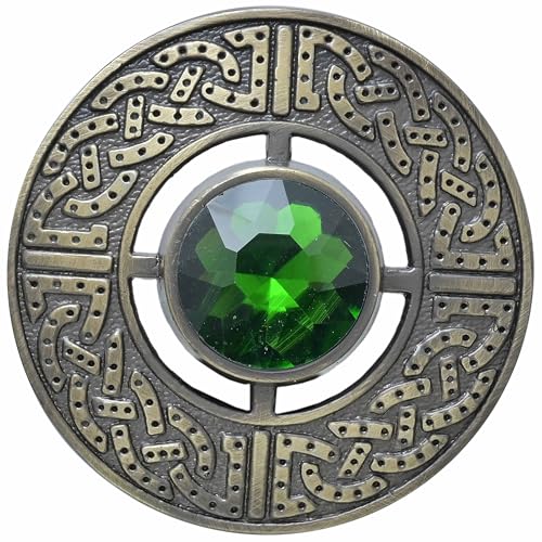 Imperial Kilt Products - Herren-Brosche mit schottischem Kilt Fly Plaid 7,6 cm - Kilt-Brosche für Damen und Herren - Tartan-Kilt-Brosche für Männer und Frauen mit keltischem Knoten - Distel-Brosche von Imperial Kilt Products